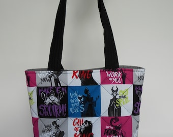 Disney's Villains Handmade Quilted Bag - Tote - Purse - 100% Cotton & Washable - Available in 2 Sizes