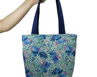 Handmade Quilted Tote Bag – Disney Lilo & Stitch Print