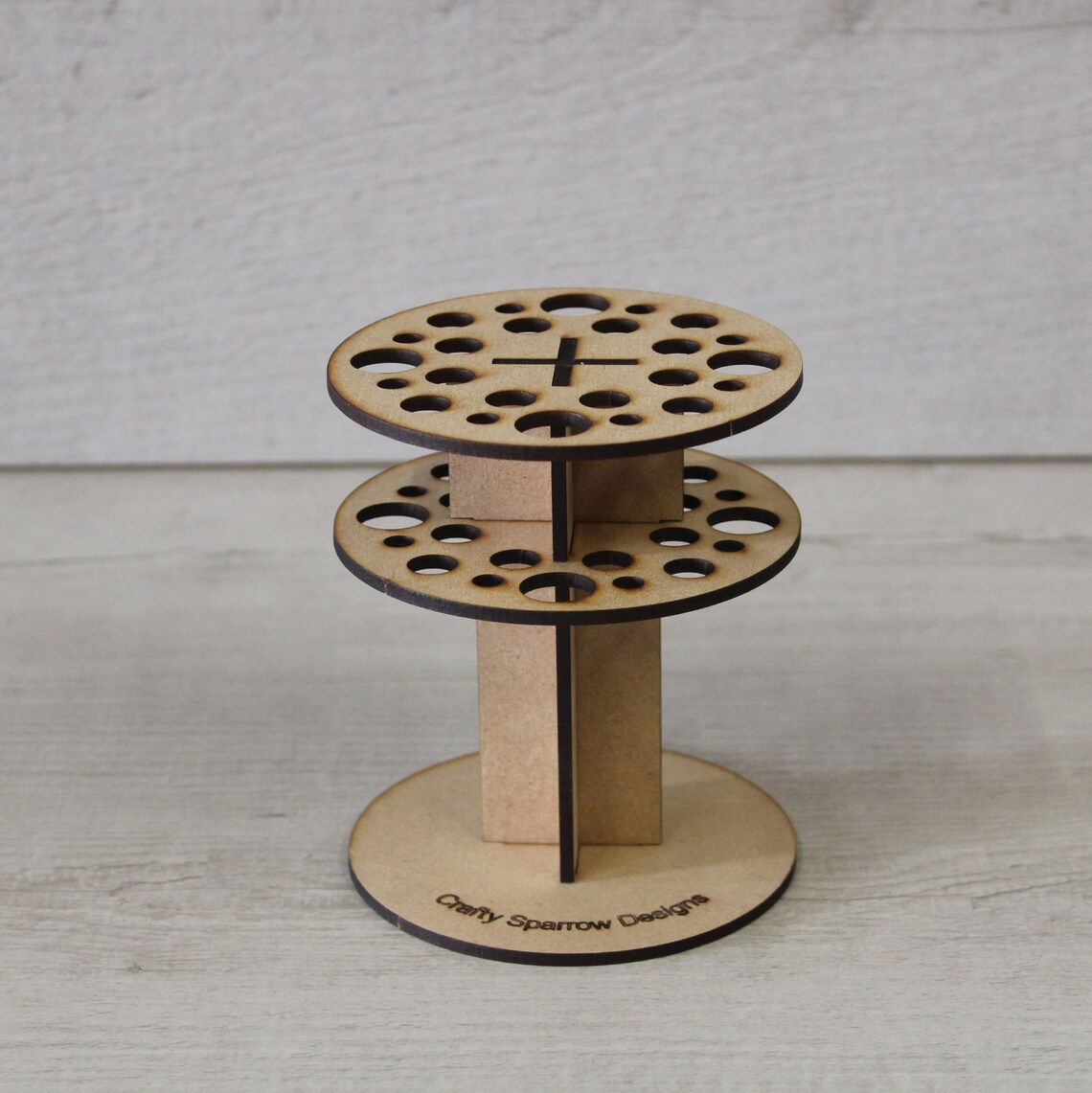 Paint Brush Holder Rack round Version Mdf Craft Kit Etsy