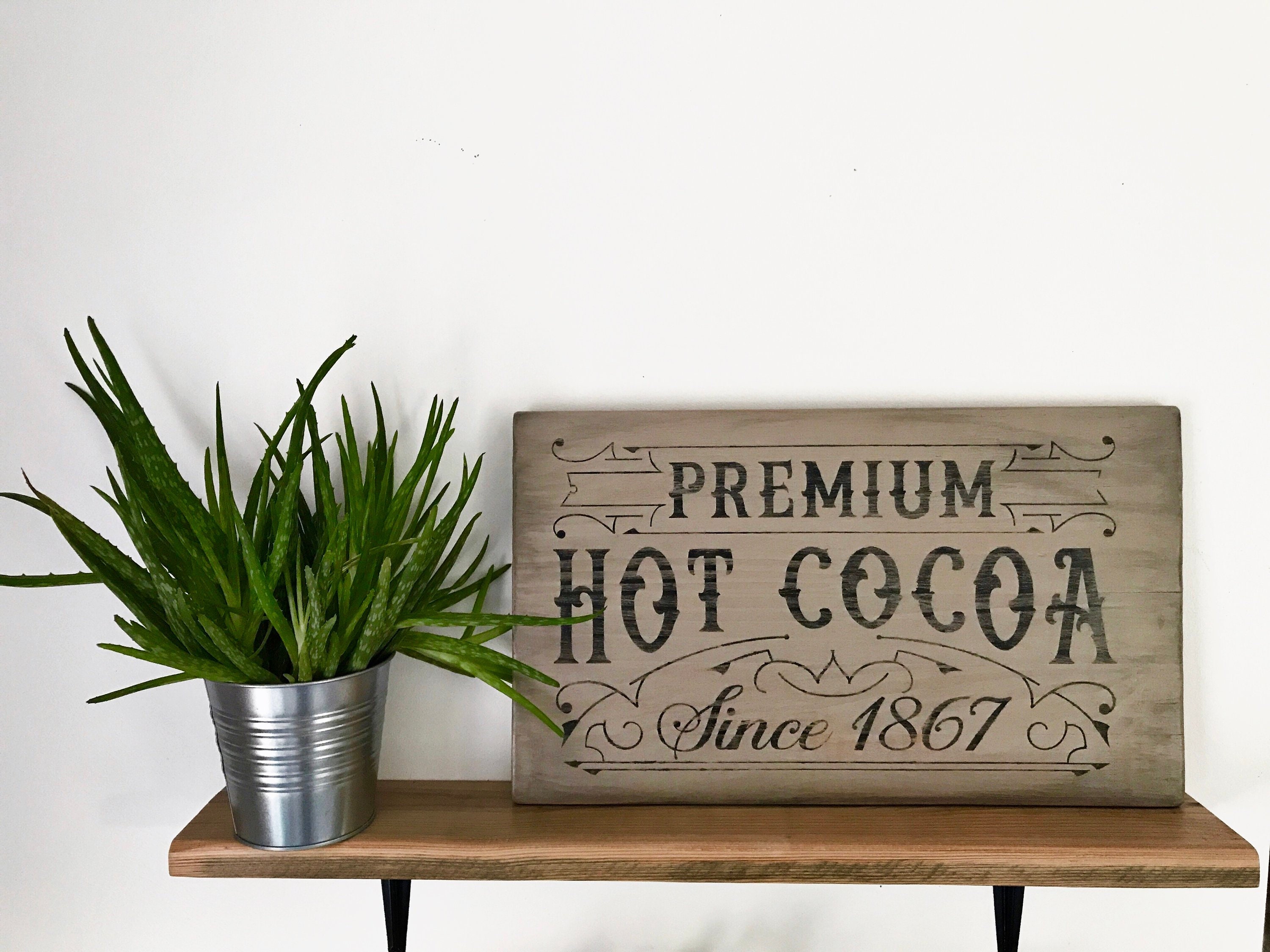 Enseigne Bois Peinte à La Main et Décor Au Pochoir, Déco Campagne, Vintage, Cuisine, Bois, Country, 