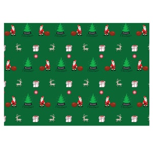 Carta da regalo natalizia Carta da regalo unica di alta qualità Buon Natale Babbo Natale - Formato A3 Sfondo verde - GP283