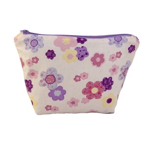 Unique Handmade Multi Floral Cotton Cosmetic Bag. Limited Edition - UCB69