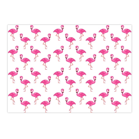 Unique High Quality Pink Flamingos//Grey Background Gift Wrap- -GP188 A3 Size