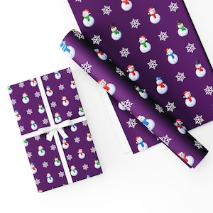 Carta da regalo natalizia Carta da regalo unica di alta qualità con pupazzo di neve e fiocchi di neve - Due misure - GP231
