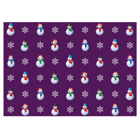 GP115 Unique High Quality Snowman Christmas Gift Wrapping Paper-Size A3