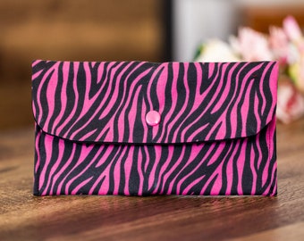 Handmade Purse, Wallet Card Holder, Women’s Wallet, Purse with inner Compartments. Pink Abstract Design-CP51