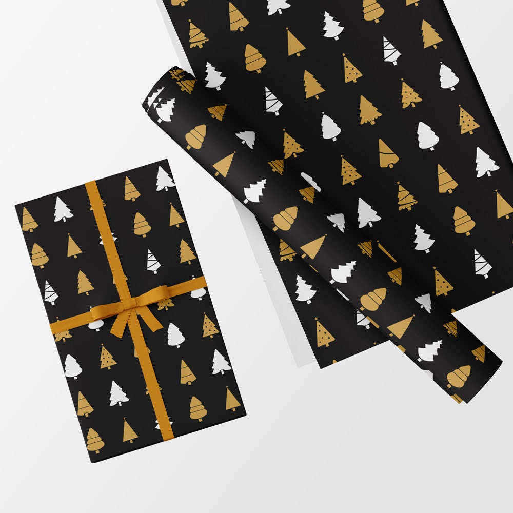 Christmas Gift Wrap Unique High Quality Gold Christmas Tree Gift Wrapping  Paper-size A3 GP224 