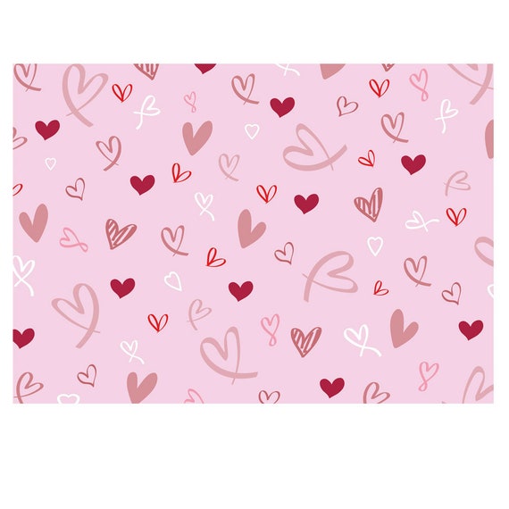 Pink Cherry and Heart Valentine's Wrapping Paper