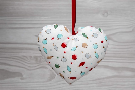 Christmas Decoration Christmas BaublesDecorations Green Multicoloured Hanging Heart-CHH24 Hanging Fabric Heart