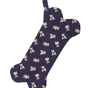Doggy Christmas Stocking, Christmas Stocking for your dog. Teddy Bear design. Blue Multi-CST050