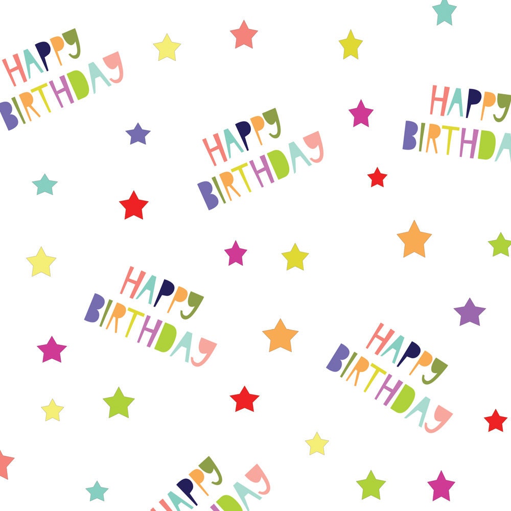 THMORT Birthday Wrapping Paper for Kids, Boys&Girls, Adults. Gift Wrapping Paper with Colorful Happy Birthday Font Print, Star, Rainbow Stripe Lines