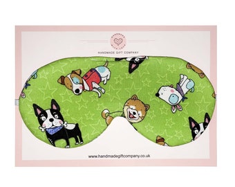 Made from Cotton Fabric-Excellent for a Good Nights Sleep-SM140 Dog Design Print Sleep/Eye Mask