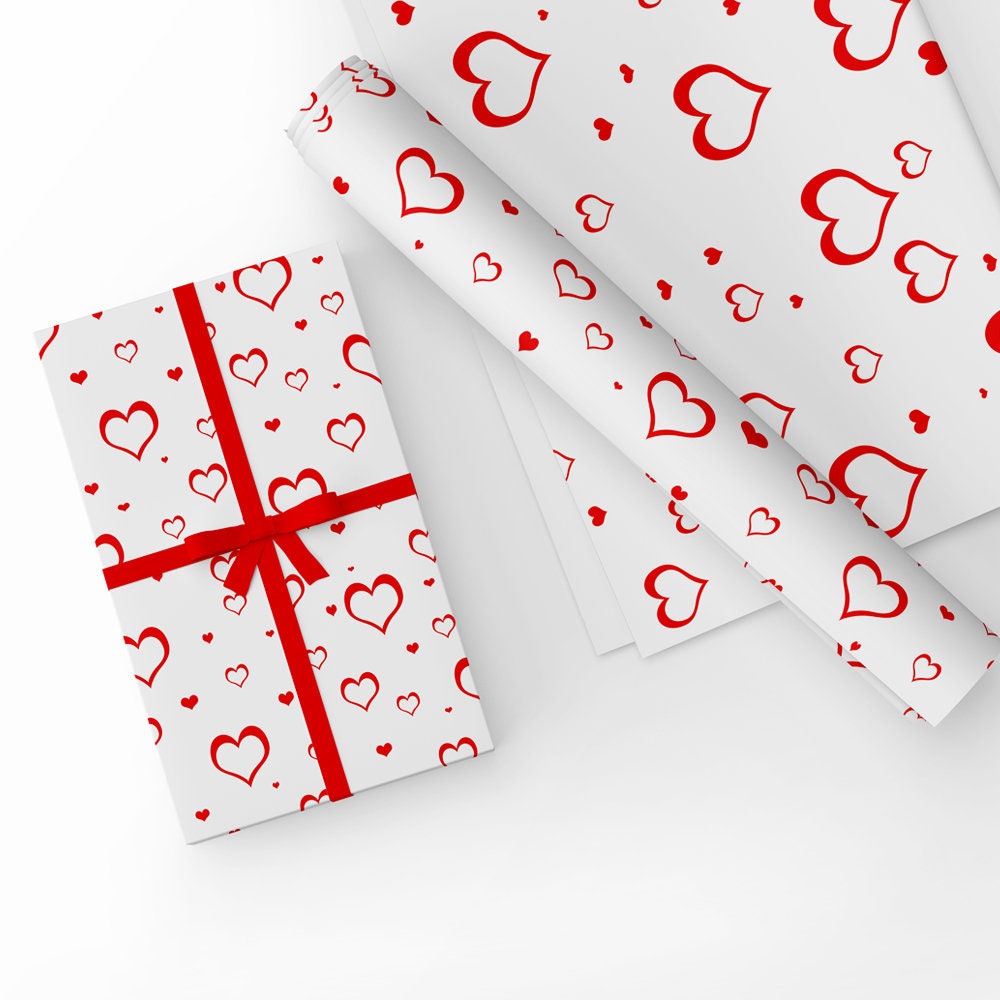 Valentines Hearts Design Gift Wrapping Paper-pink/red. Unique Gift Wrap.  Any Occasions Size A3 GP318 -  Sweden