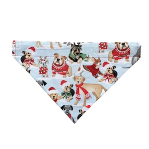 Bandana de Noël réversible fait main pour chiens - Bandana pour chien de Noël - Pulls à enfiler sur le collier Bandana pour chien - GFDBAND33