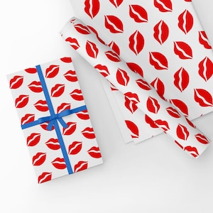 Unique High Quality Multi Red/White Lips Gift Wrapping Paper-Size A3 - GP-95
