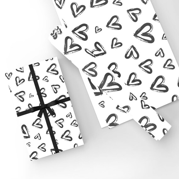 Black and white wrapping paper discount