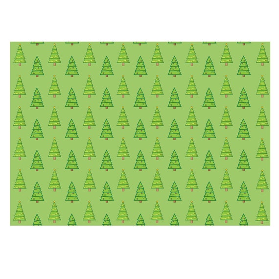 Unique High Quality Green Christmas Tree Design Gift Wrapping Paper- Size  A3 - GP-300