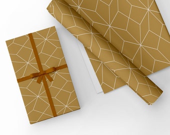 Gold Geometric Design Gift Wrapping Paper-unique High Quality Size A3  GP-291 