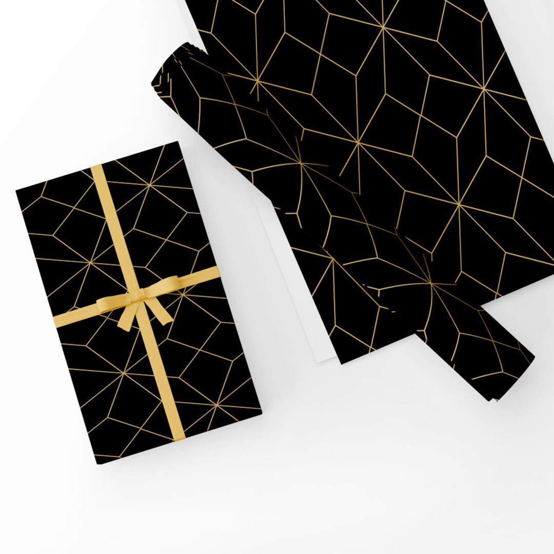 Black and gold wrapping paper discount
