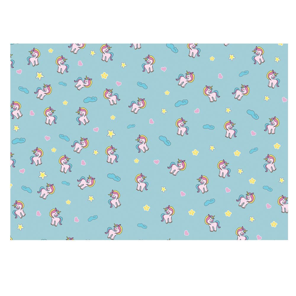 Central 23 Baby Shower Wrapping Paper - Unicorn Wrapping Paper Birthday Girl - 6 Sheets Blue Gift Wrap - Rainbows - Hearts - Comes with Fun Stickers