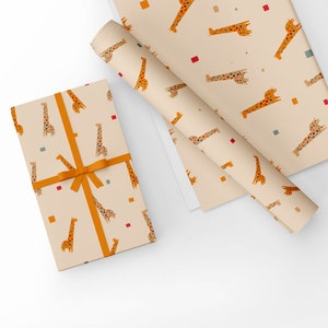 Carta da regalo con motivo giraffa - Formato A3 (297x420 mm) Etichetta se richiesta - Confezione regalo più piccola - GP350