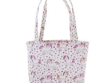 Cute Pony Design Tote Bag. Children/Baby Shower bag. Children's Bag. Handmade Eco-friendly Washable Bag. CTB118