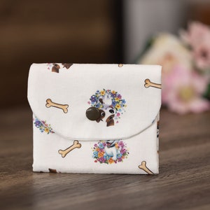 Portamonete fatto a mano, porta carte, mini portafoglio da donna, borsa con 3 scomparti. Grazioso design JR-CP40