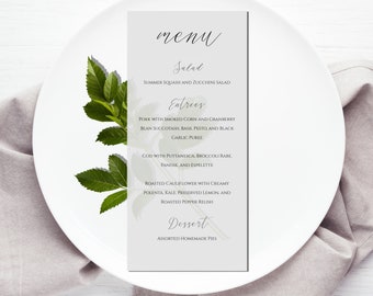 Vellum menu-Menu with Place Card-Wedding Menu-Modern Wedding-Minimalist-Vellum Paper Menu Card-Baby Shower Menu-Birthday Menu-Party-Event