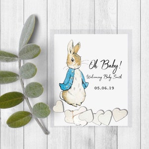 Faveurs de graines de baby shower-laissez l’amour grandir favoris-papier de graines plantable-Peter Rabbit baby shower- Paquets de graines-faveurs de douche plantables-bombe de graines