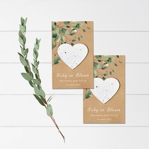 Cadeaux pour baby shower | laissez l'amour grandir en faveurs | papier pour graines à planter | baby shower | Sachets de graines | cadeaux de douche à planter | bombe à graines