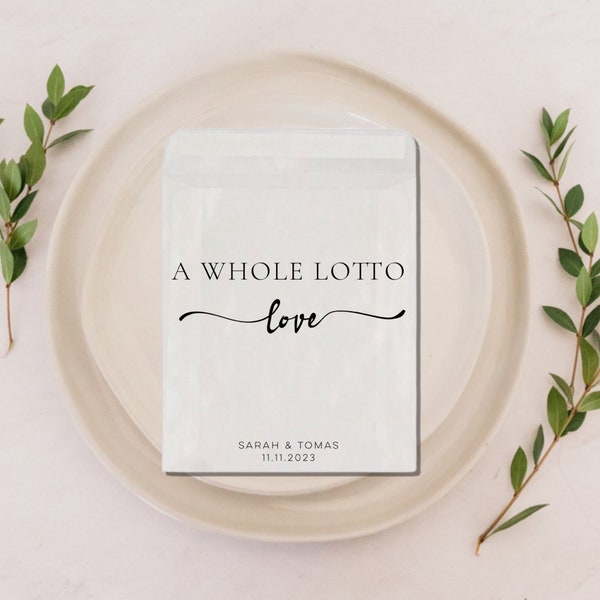 Lotto Ticket Favors-Wedding Favors-Lucky in Love Wedding Favor-Wedding Favor Bags-Lottery Ticket Wedding Favor-whole lotto love