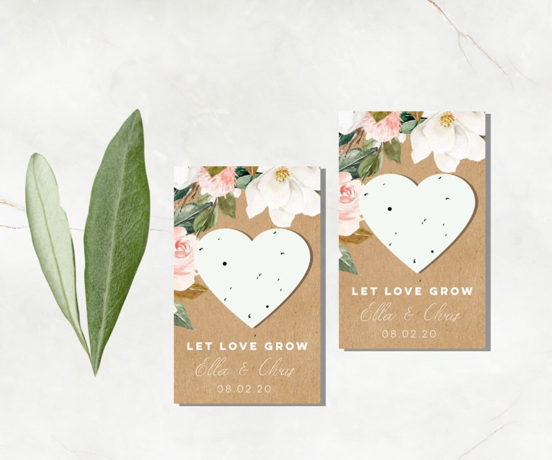 Baby Shower Seed Favors-let Love Grow Favors-plantable Seed Paper Baby Boy Shower  Seed Packets-plantable Shower Favors-seed Bomb-boho 