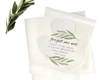 Memorial Seed Packet-Seed packet Favors-seed packets-funeral seed packets-personalized seeds-life celebration-custom seed packets-memorial