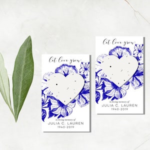 Memorial Seed Packet Favors: Plantable Forget-Me-Not Heart