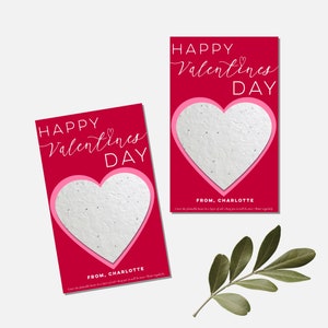 Plantable Cartes de Saint-Valentin-Graines Coeur-Cartes de Saint-Valentin pour enfants-Enseignant Valentin-Happy Valentines, Cartes de Saint-Valentin en papier graines-Valentin