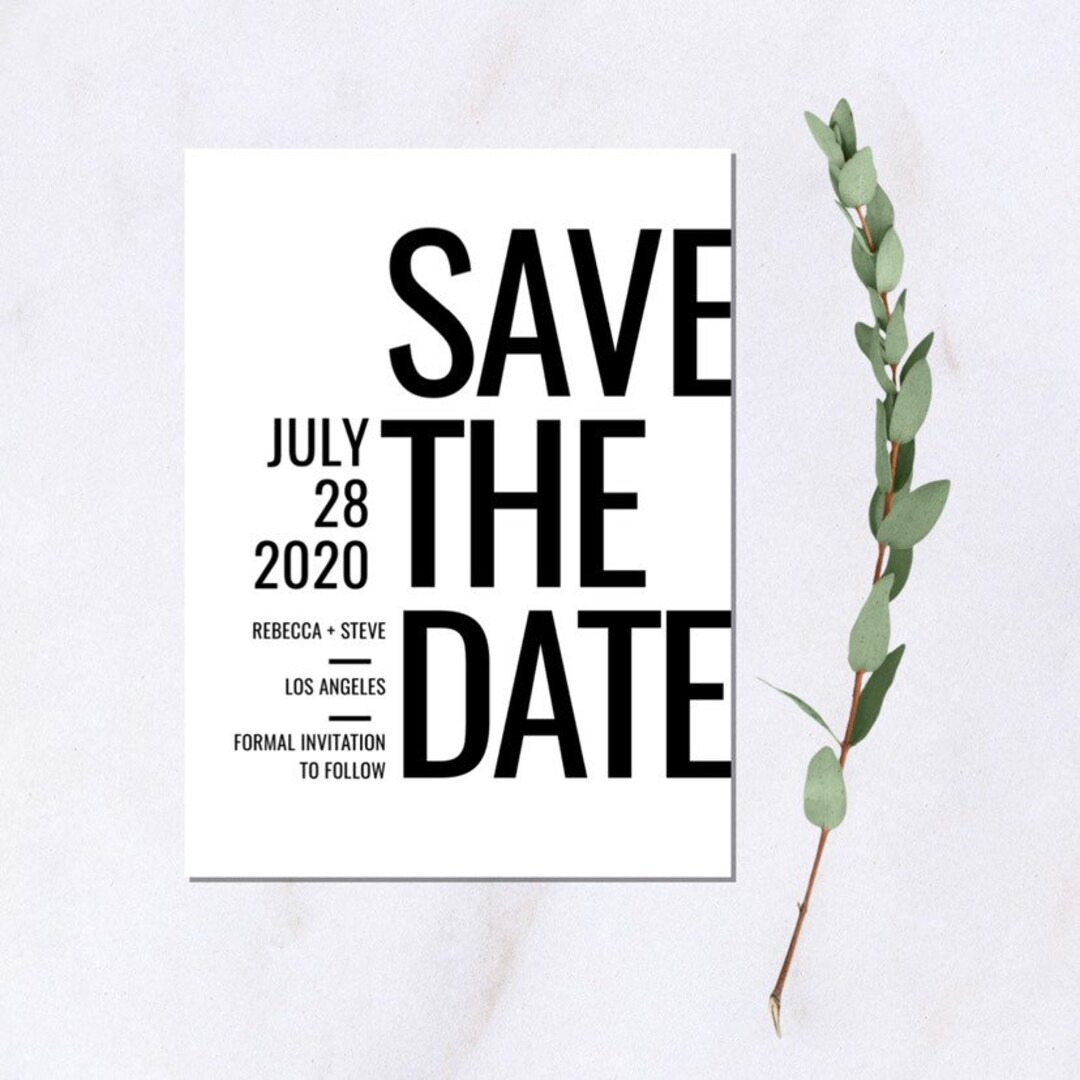 Modern Save the Date Save the Datecustom Etsy