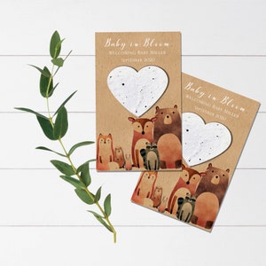 Baby shower seed favors-let love grow favors-plantable seed paper- woodland baby shower- Seed packets-plantable shower favors-seed bomb-boho