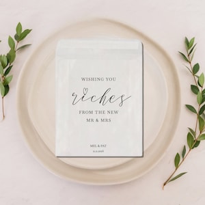 Nous vous souhaitons la richesse des nouveaux sacs cadeaux Mr et Mme-Billet à gratter Sacs cadeaux de mariage-Billet de loto Sac-Billet de loterie Mariage-Billet de loto