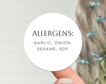 Ingredients Stickers-Allergy Information Labels-Custom Text Stickers-Allergen labels-Baked Goods and Food Labels-Skincare Label-custom-label