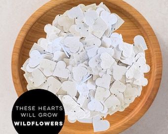 Mini plantable paper hearts-paper hearts-seed paper hearts-seed paper-wedding favours-wedding favours-plantable hearts-hearts-wedding-unique