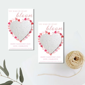 Plantable Cartes de Saint-Valentin-Graines Coeur-Cartes de Saint-Valentin pour enfants-Enseignant Valentin-Happy Valentines, Cartes de Saint-Valentin en papier graines-Valentin