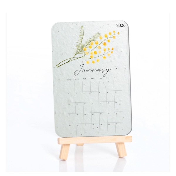 Kalendarz papierowy z nasionami kwiatów polnych na rok 2026: Zrównoważony prezent