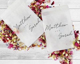 Biodegradable Confetti-Personalised Printed Pre filled packets-Wedding confetti-Petal confetti-Confetti Packets-Confetti-petal toss