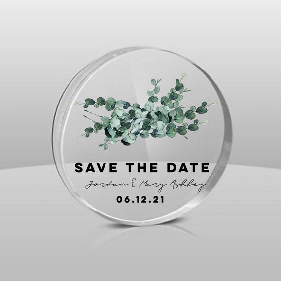 Acrylic Save the Date Magnet, Minimal and Modern Save the Date