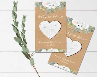 Baby shower seed favors-let love grow favors-plantable seed paper- baby boy shower- Seed packets-plantable shower favors-seed bomb-boho