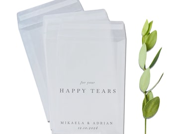 Happy Tears Tissue Packets-Wedding Tissues -For your Happy tears-Custom tissue packs-Wedding-Personalised
