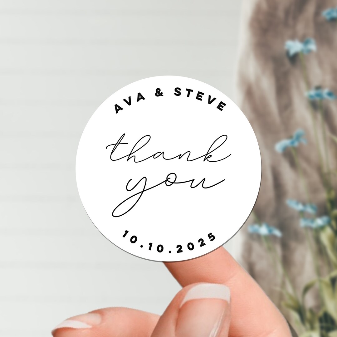 Wedding Stickers Custom-thank You for Celebrating With Us Favor Tags ...