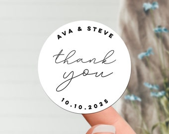 Wedding Stickers Custom-Thank You For Celebrating With Us Favor Tags-Party Favor Labels-Personalized Round Sticker Tags