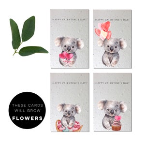 Lot de cartes pour la Saint-Valentin à planter, cartes de remerciement, papier semencier, cartes australiennes pour la Saint-Valentin, cartes écologiques, cartes durables, Saint-Valentin