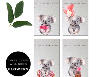 Bulk set-Plantable Valentine Cards-thank you cards-seed paper-Australian Valentine Day cards-eco friendly cards-sustainable cards-Valentine